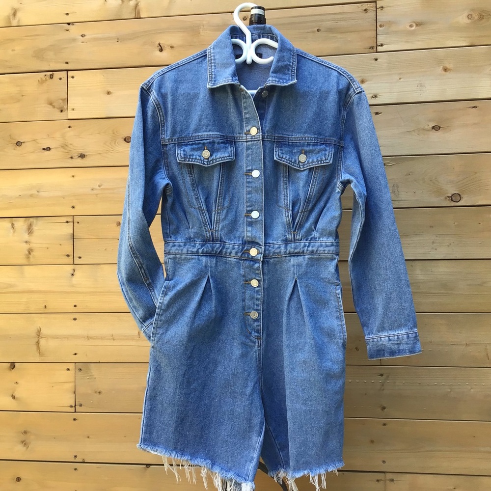 Missguided denim jumpsuit romper